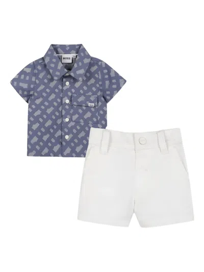Bosswear Babies' Patterned Shirt And Shorts Set In Multi