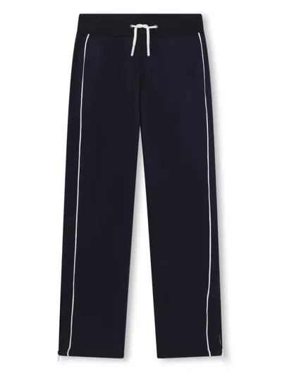 Bosswear Kids' Piped-trim Drawstring Track Pants In Blue