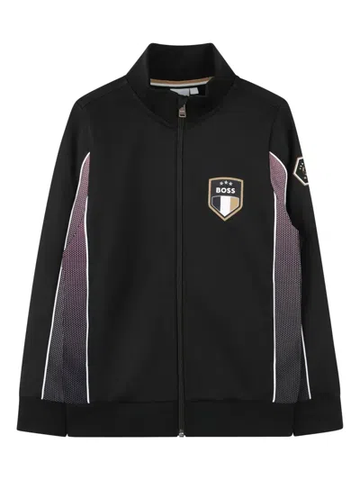 Bosswear Kids' Piqué-weave Cardigan In Black