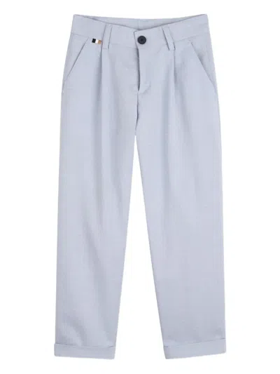 Bosswear Kids' Pleat Trousers In Blue