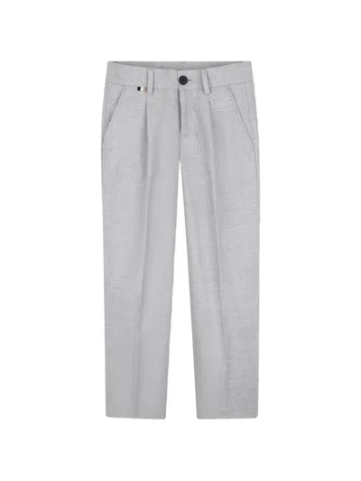 Bosswear Kids' Pleated Tailored Trousers In Gray