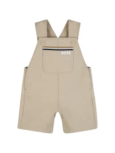 Bosswear Kids' Pocket Dungarees In Brown