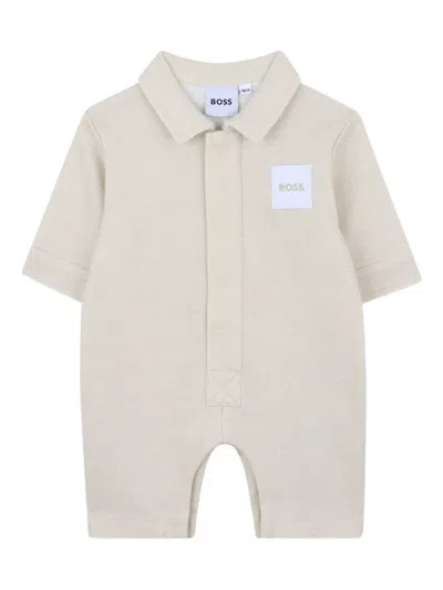 Bosswear Babies' 口袋polo领连体短裤 In Neutral