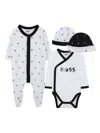 Bosswear Polka Dot Babygrow (set Of Four) In White