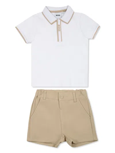 Bosswear Babies' Polo And Shorts Set In 白色