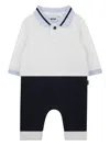Bosswear Polo Collar Two-tone Romper In Black