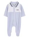 Bosswear Polo-neck Fleece Pajamas In Blue