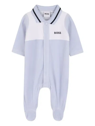 Bosswear Babies' Polo-neck Fleece Pajamas In Blue