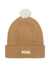 Bosswear Pom-pom Beanie Hat In Brown