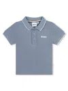 Bosswear Printed Cotton Polo Shirt In Blue
