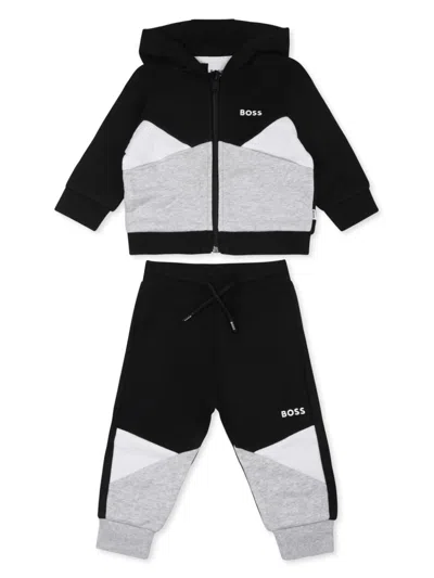 Bosswear Printed Tracksuit Set In Black