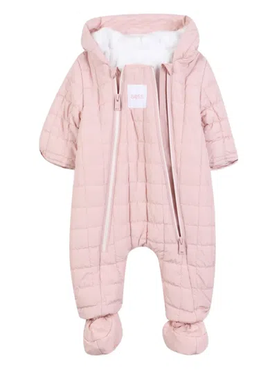 Bosswear Quilted Baby Snowsuit In Pink