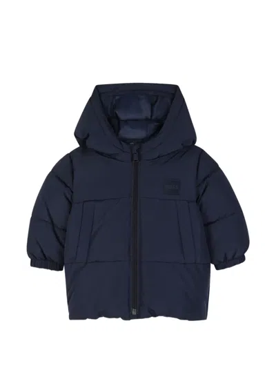Bosswear Babies' Quilted Hooded Jacket In Blue