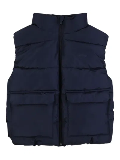 Bosswear Quilted Puffer Vest In Blue