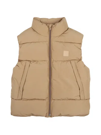 Bosswear Kids' Quilted Sleeveless Waistcoat In Brown