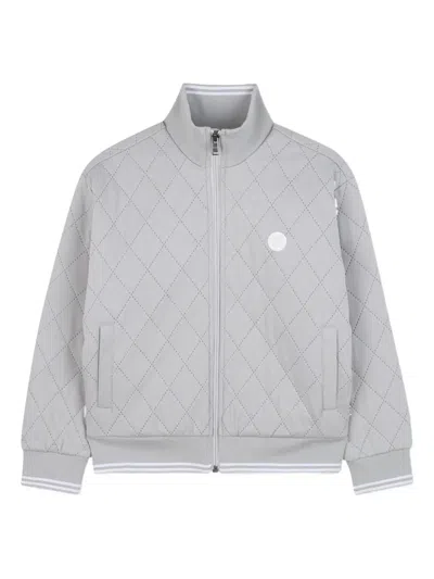 Bosswear Kids' Quilted Zip-up Jacket In Gray