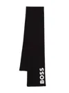 Bosswear Raised-logo Scarf In Black