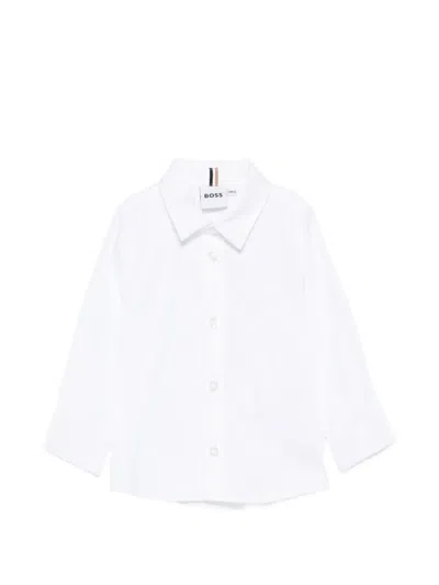 Bosswear Kids' Regular-fit Shirt In Oxford Cotton In White