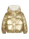 Bosswear Reversible Metallic Puffer Jacket In Gold