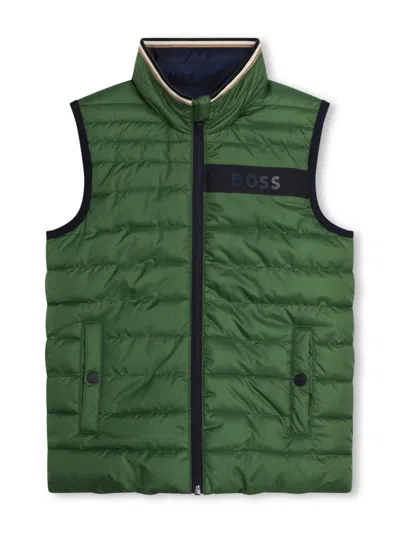Bosswear Kids' Reversible Padded Gilet In Green