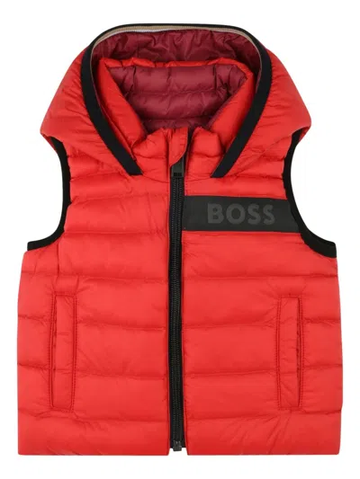 Bosswear Babies' Reversible Padded Gilet In Red