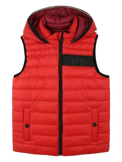 Bosswear Kids' Reversible Padded Gilet In Red