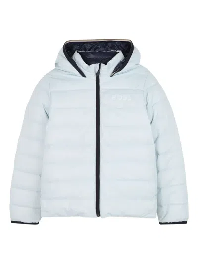 Bosswear Kids' Reversible Padded Hooded Jacket In Blue