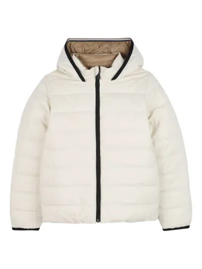 Bosswear Kids' Reversible Padded Hooded Jacket In White