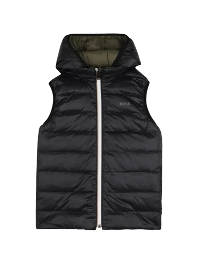 Bosswear Kids' Reversible Quilted Gilet In Black