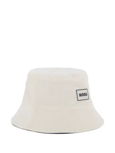 Bosswear Kids' Ribbed Bucket Hat In White