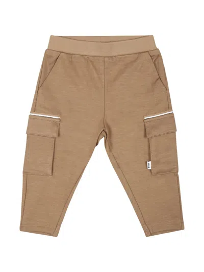 Bosswear Babies' Ribbed-waistband Trousers In Neutrals