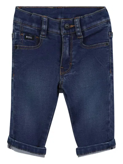 Bosswear Babies' Rolled-hem Denim Trousers In Blue