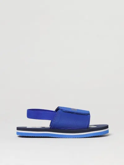 Bosswear Kids' Logo-print Slingback Sandals In Blue