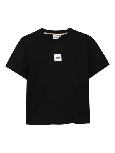 Bosswear Kids' Short-sleeve Logo-detail T-shirt In Black