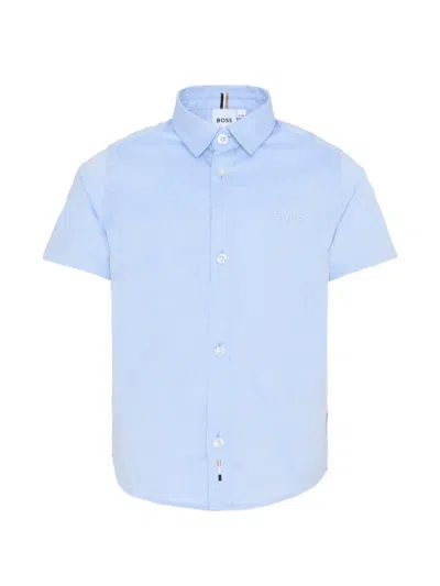 Bosswear Kids' Short-sleeve Shirt In Blue