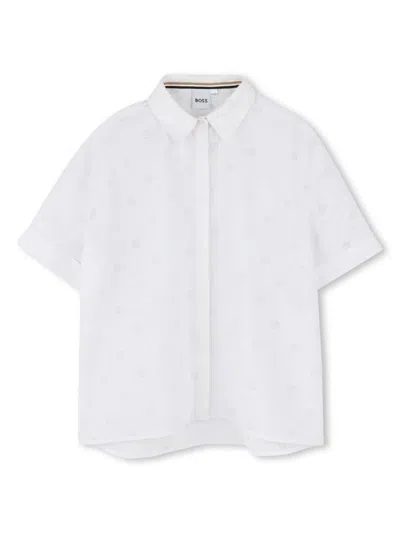 Bosswear Kids' Short-sleeved Shirt In Weiss