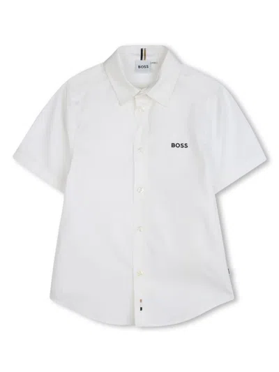 Bosswear Kids' Short-sleeved Shirt In White