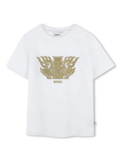 Bosswear Kids' Klassisches T-shirt In Weiss