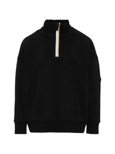 Bosswear Kids' Short-zip Sweatshirt In Black