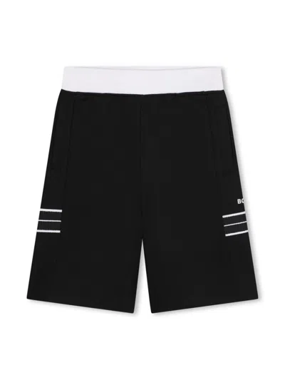 Bosswear Kids' Side-stripe Jersey Track Shorts In Black