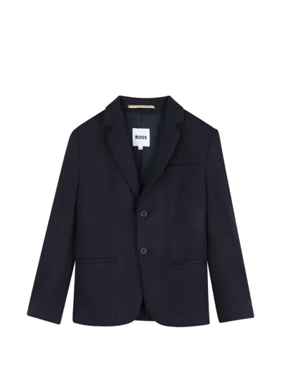 Bosswear Kids' Single-breasted Notch-lapels Jacket In Black