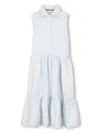 Bosswear Sleeveless Shirt Dress In Blue