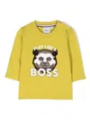 Bosswear Slogan-print Long-sleeved Cotton T-shirt In Yellow