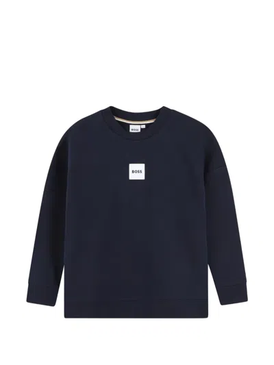 Bosswear Kids' Square-patch Sweatshirt In Blue