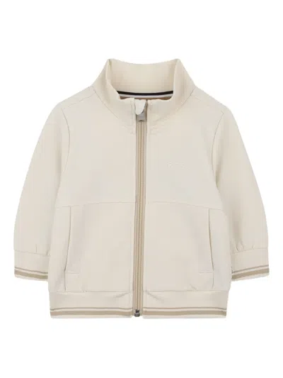 Bosswear Babies' Stand Up-collar Zip-up Sweatshirt In Neutral