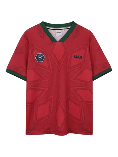 Bosswear Kids' Star-print V-neck T-shirt In Multi