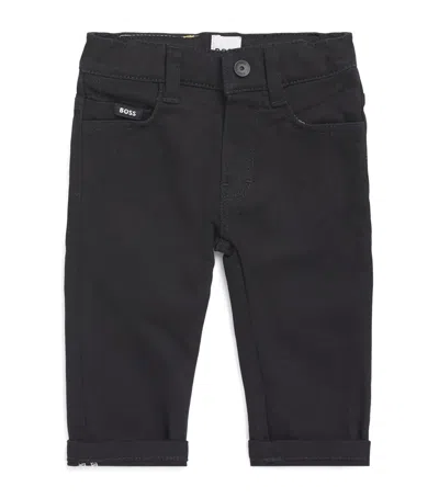 Bosswear Kids' Stretch Cotton Jeans In Black