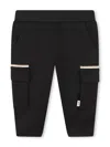 Bosswear Stripe-detail Cargo Track Pants In Black