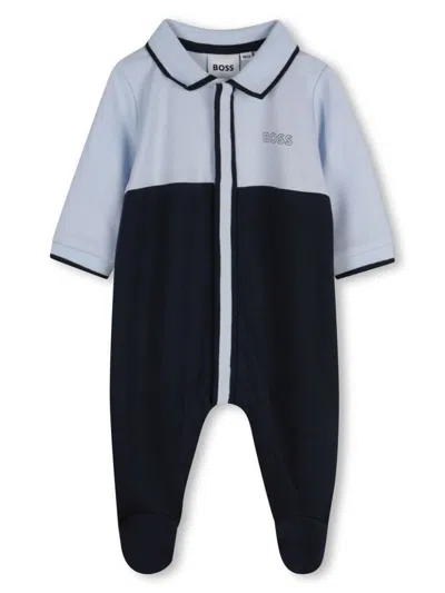 Bosswear Babies' Stripe-detail Pajamas In Blue