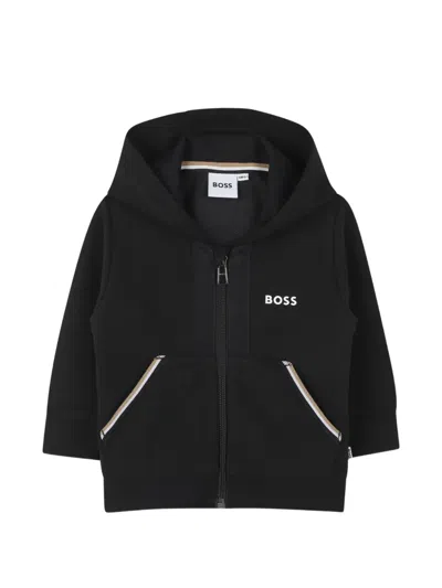 Bosswear Kids' Stripe-detail Tracksuit Set In Black